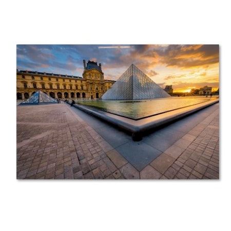 Mathieu Rivrin 'Geometry Of The Louvre Museum' Canvas Art,12x19